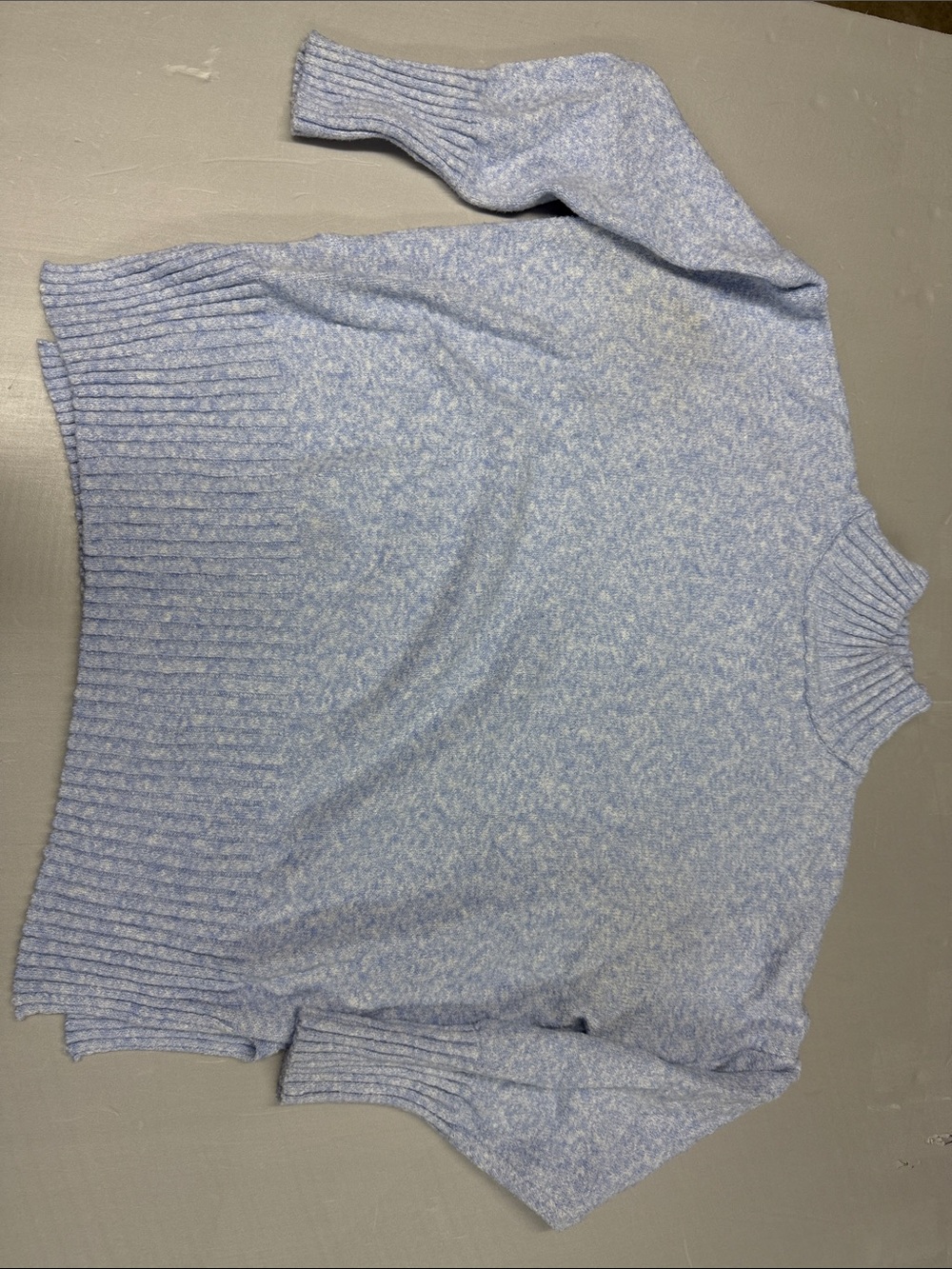 Eddie Bauer Heather Light Blue Mock Neck Sweater